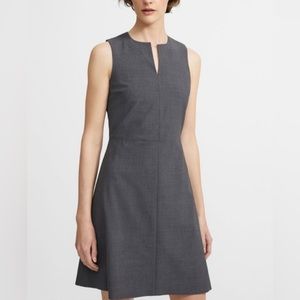 Theory Miyani Split-Neck Suit Dress Charcoal Size 4